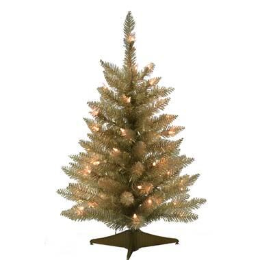 36 Christmas Be Merry Decorated Gold Table Top Tree in Pot, 35