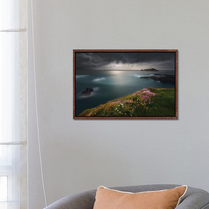 Godrevy Point by Krzysztof Browko - Floater Frame Print on Canvas, 66.04 cm H x 45.72 cm W, Brown Framed