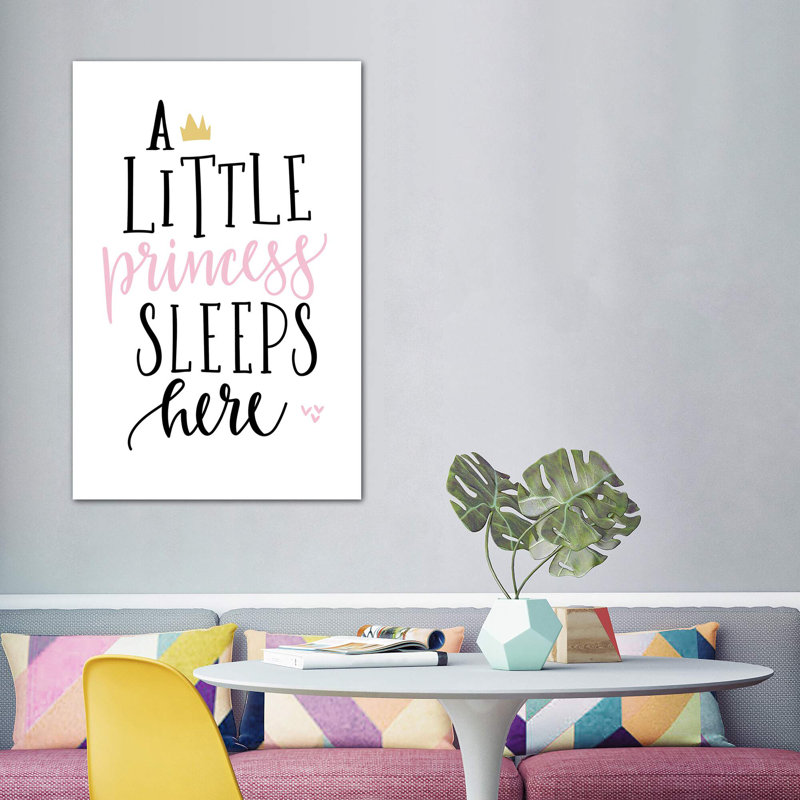 A Little Princess Gold - reproduction d'art textuel, H 60 po x l 40po x P 1,5 po, Toile tendue, Pas de tapis