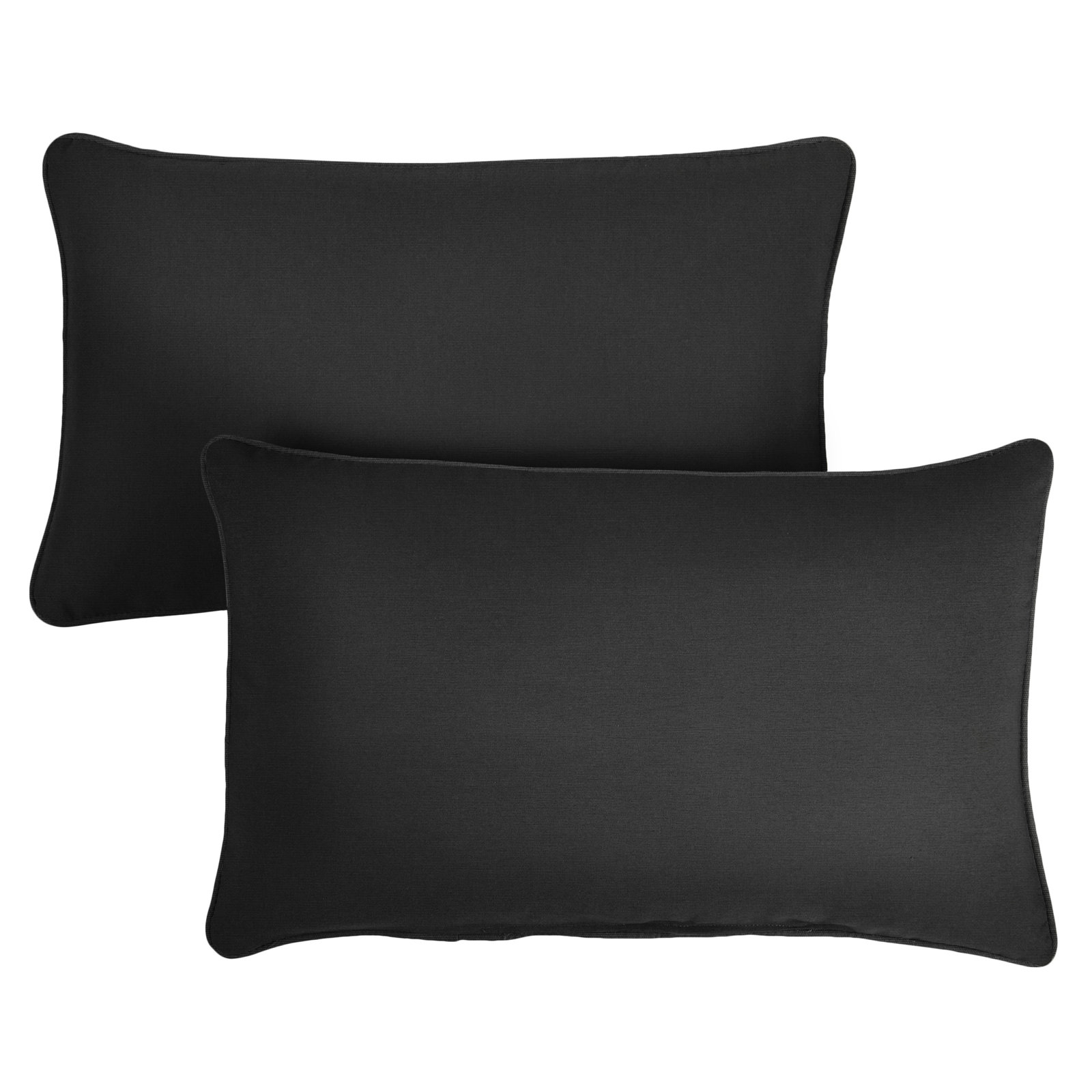 Ashish Sunbrella® Throw Pillow, Black, Rectangle 16" H x 26" W
