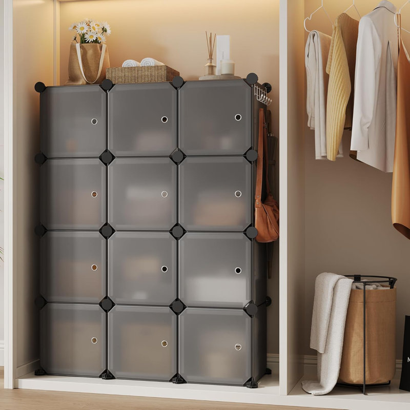 8-Tier 48-Pair Expandable Shoe Cabinet Organizer - Portable Stackable Shoe Rack with 2 Versatile Hooks, Freestanding Space Saving Storage for Bedroom, Closet, Entryway & Apartment
