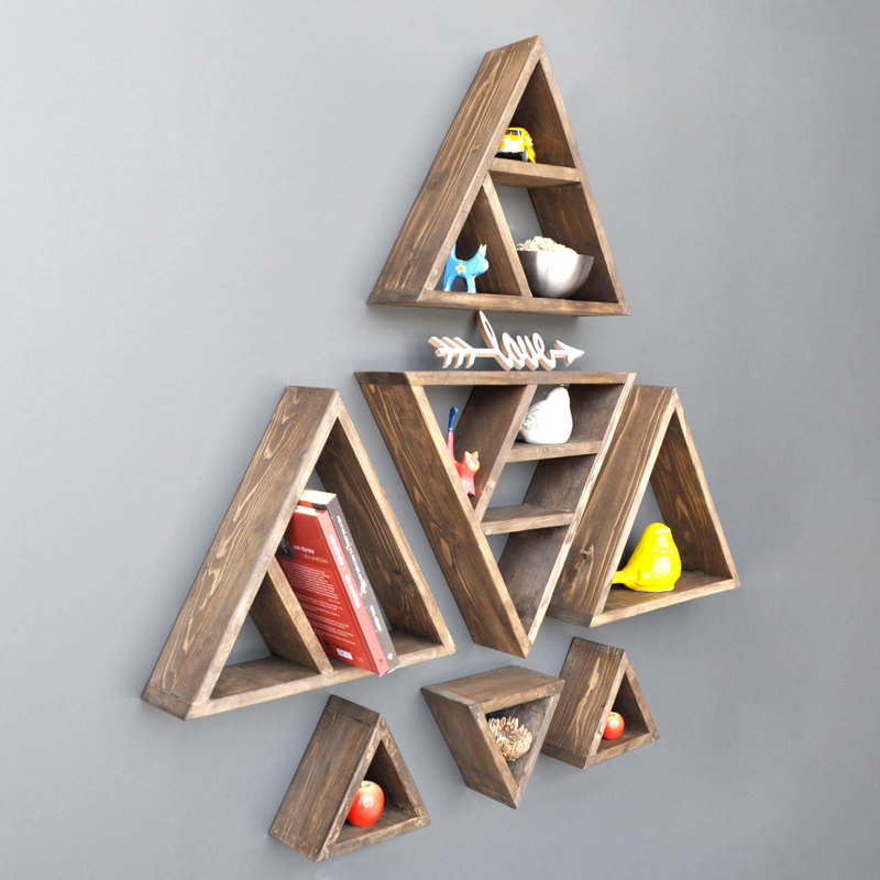 8 Piece Triangle Spruce Accent Shelf