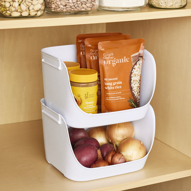 Pantry Organizers Set of 2 ShelfBin Stacking Pantry Bins