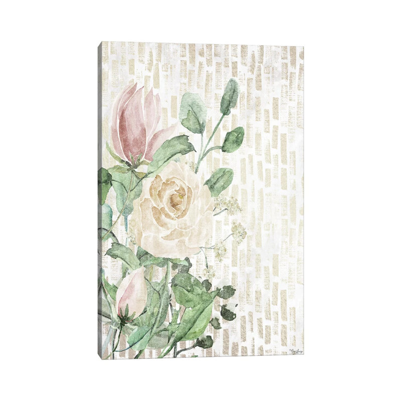 Neutral Flowers by Gigi Louise - Wrapped Canvas Print, 20.32 cm H x 30.48 cm W