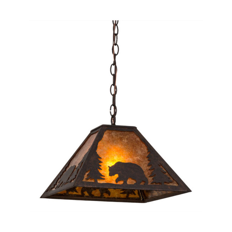 Bear Creek 1 - Light Pendant, Real Mica, French Bronze