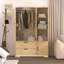 Garde-robe 4 portes avec miroir