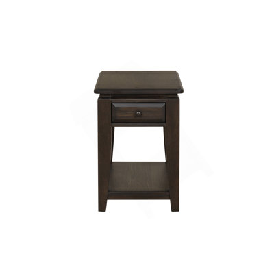Mahogany Traditional Chairside Table W/ Storage