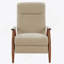 Fauteuil inclinable avec accoudoirs en bois et tissu performance - Cuir brut-1017397439