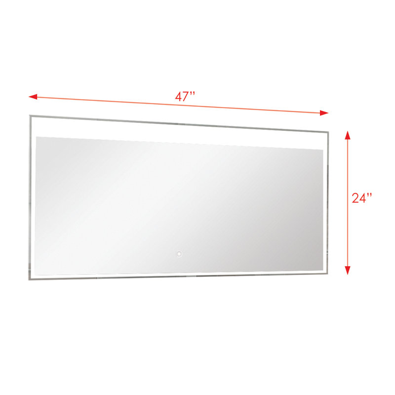 Ritchie Flat Wall Mirror, 23.62" H x 55.12" W