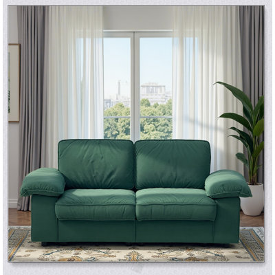 Canapé compact en similicuir de 78,74 pouces avec rangement caché, pour petits appartements et studios