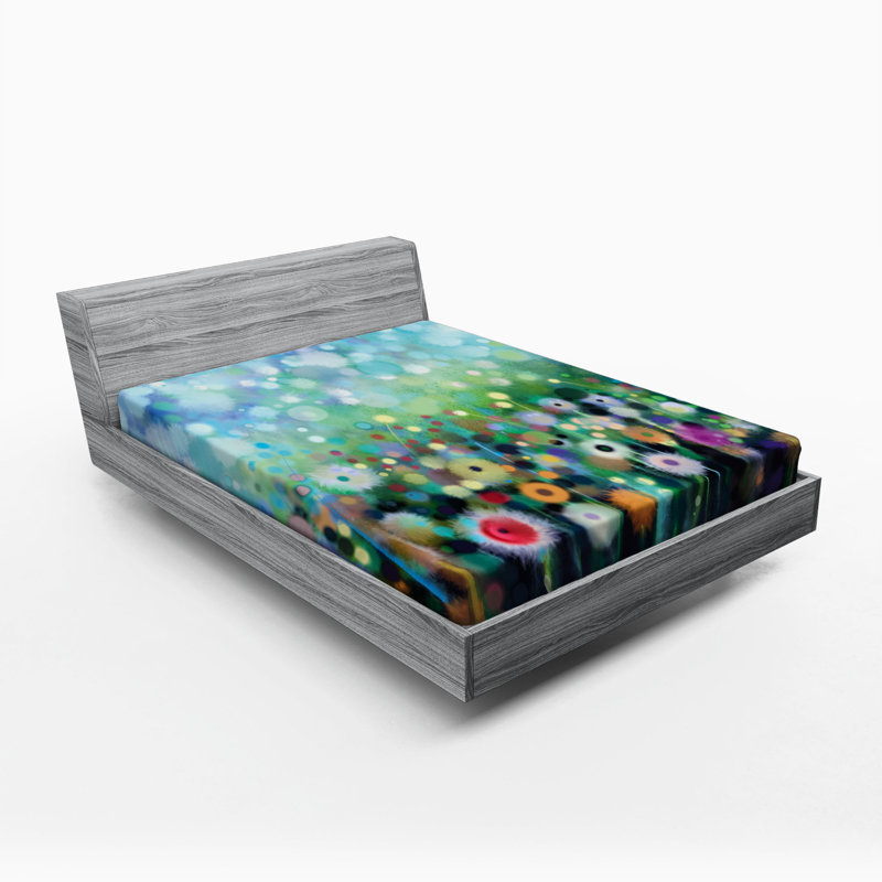 Microfiber Floral Fitted Sheet, Full Fitted Sheet