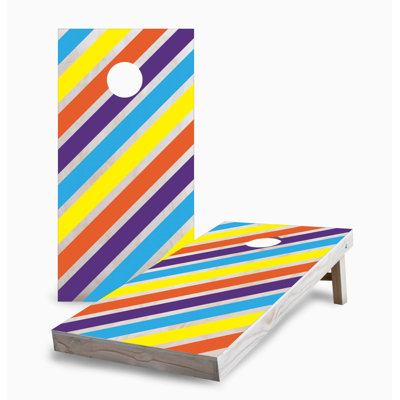 Candy Striped 2x4 Cornhole Board Set | Includes (2) Boards (8) Bags & Optional Accessories