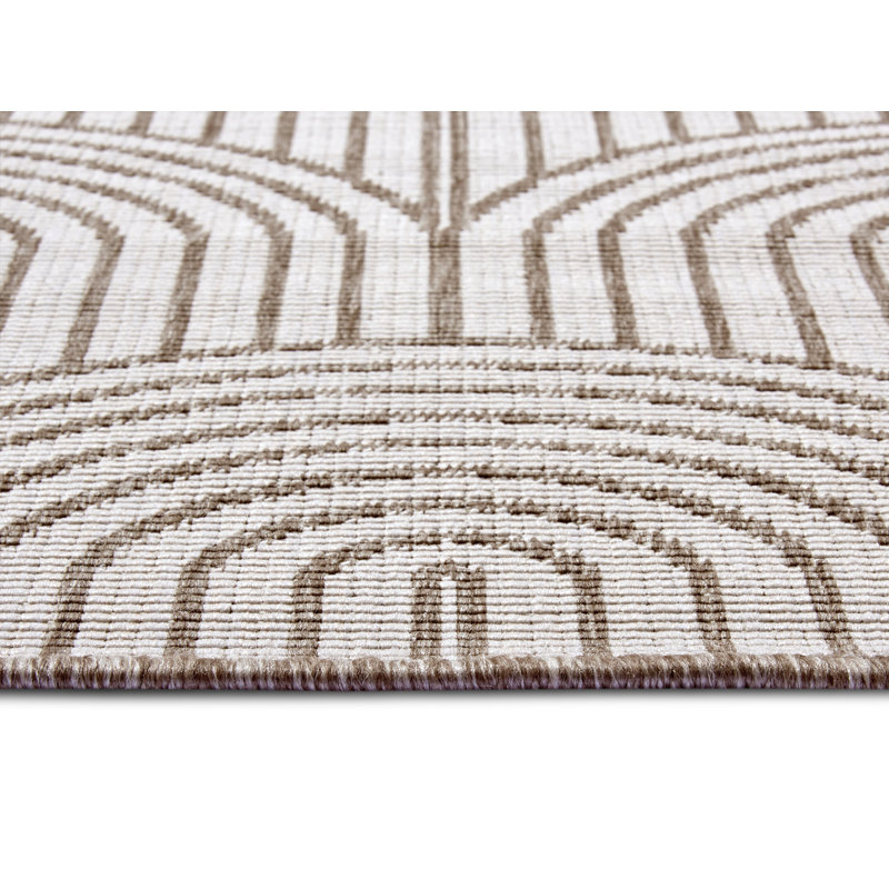 Pangli Machine Woven Linen/White Indoor/Outdoor Rug, Rectangle 120cm x 170cm