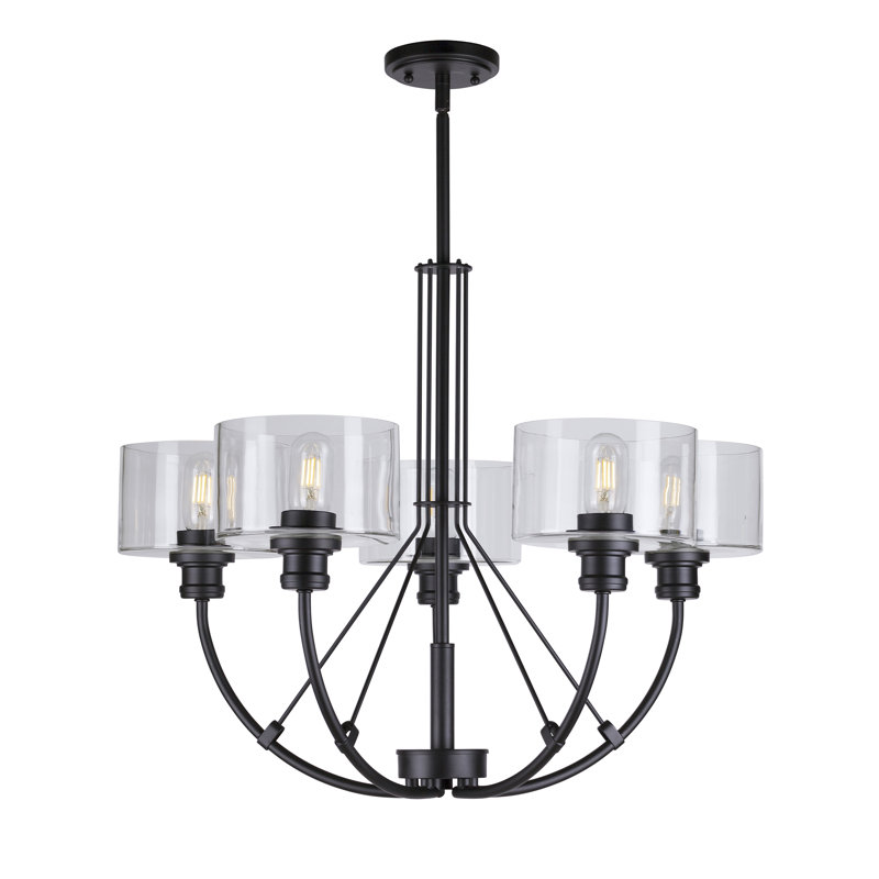 Dowding 5 - Light Dimmable Tiered Chandelier, Black