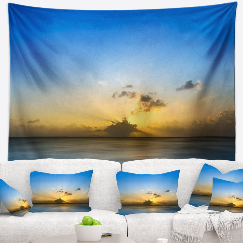 Tapisserie bord de mer au bord du lac en Thailande, H 50 po x l 60 po