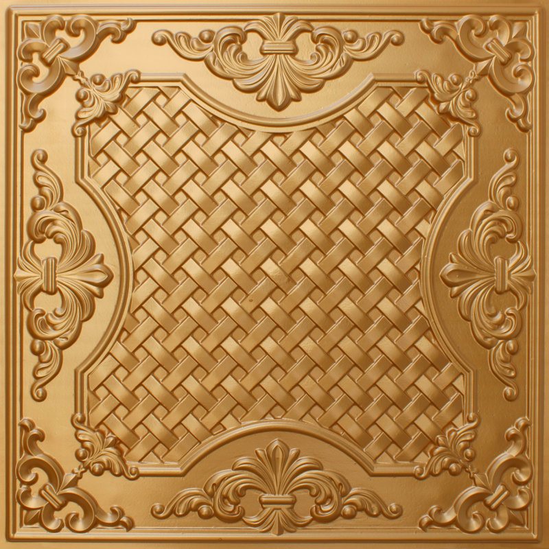 Carreau de plafond en PVC 2 pi x 2 pi Falkirk Perth, Or
