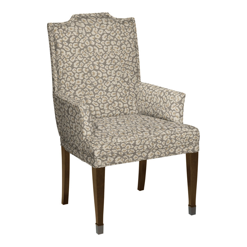 Travis By Michael Weiss Upholstered Arm Chair, No, Ian Pewter, Havana