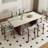 Modern Rectangular Rock Slab Dining Table Sets-109743479