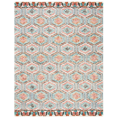 Tapis ivoire / bleu clair en laine Brashear