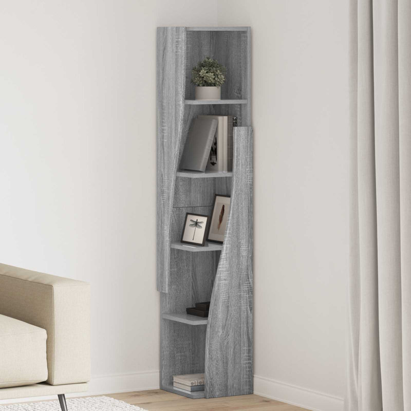Engineered Wood Standard Accent Cabinet, 140 cm H x 27.5 cm L x 27 cm D, Grey Sonoma