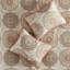 Literie très grand / très grand de couleur orange, médaillons floraux, coussins brodés, 3 taies décoratives et 2 coussins 6 pièces, courtepointe réversible orange