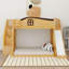 Lit simple superposé au dessus d'un lit double avec escalier de rangement et glissade, lit superposé en bois avec garde-robe et tablette-1487003219