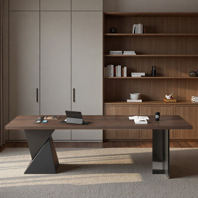 Solid wood desk with socket, study room for office