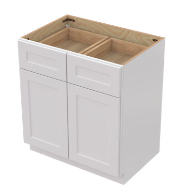 White Shaker Base Cabinet - Ready To Assemble, Perfect For Kitchen, Laundry And Bathroom Storage - Available In Different Sizes (33" W X 34.5" H X 24" D)