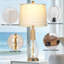 Lampes de table 27,5 po Boho Coastal Glass Touch Control avec veilleuse et ports USB-2144587652