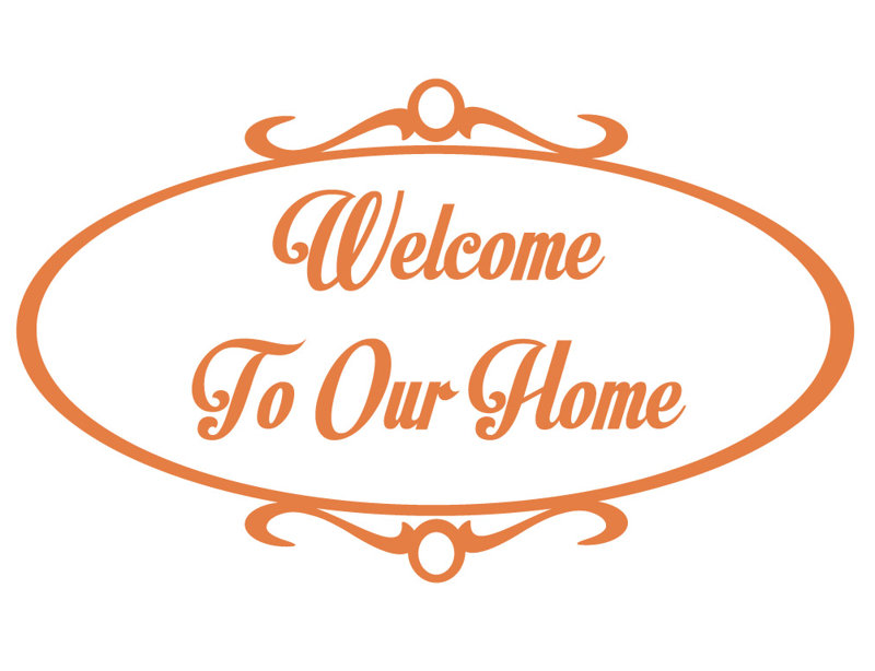 Décalcomanie murale welcome to home, H 36 po x l 60 po x P 0,01 po, Kaki
