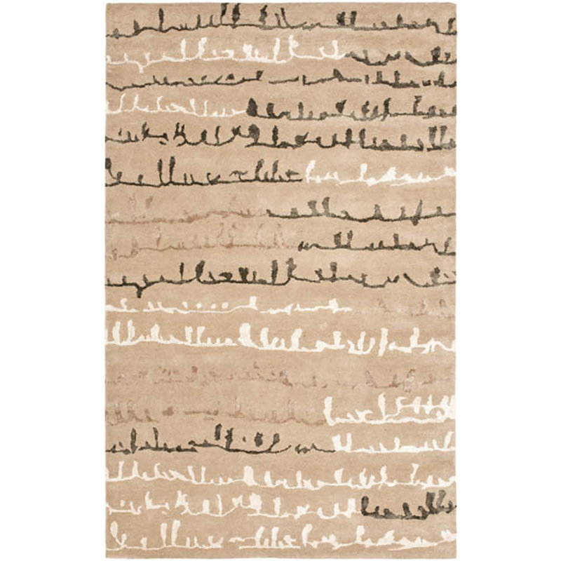 Soho Hand Tufted Wool & Viscose Pile Abstract Rug in Beige, Rectangle 7'6" x 9'6"