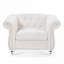 Chaise avec accoudoirs 1 place en polyester de ton blanc par Modern Accent Seating pour le salon