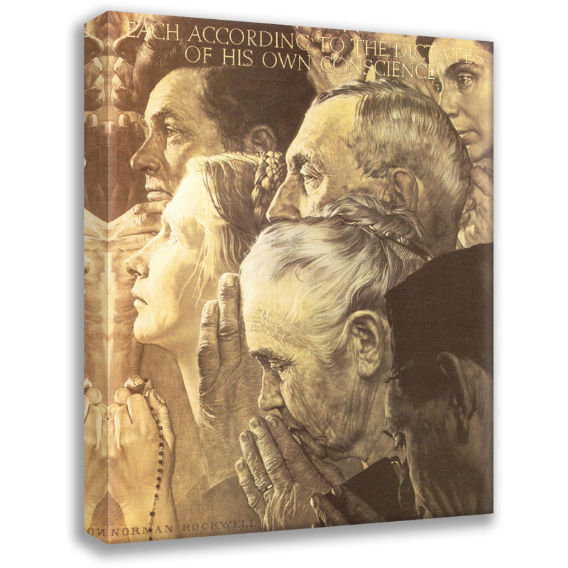 «Freedom to Woration» par Norman Rockwell, toile tendue avec châssis, H 24 po x l 17 po