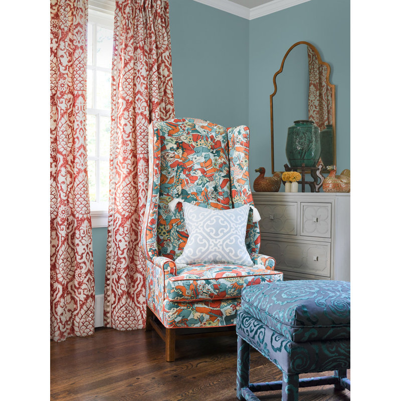 Chinois Chic Cirrus Damask Fabric, Gray