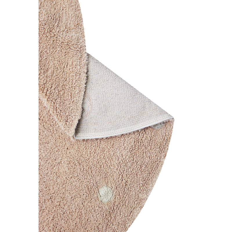 Tapis lavable rond à pois rose, Rond 4 pi 7 po x 4 pi 7 po