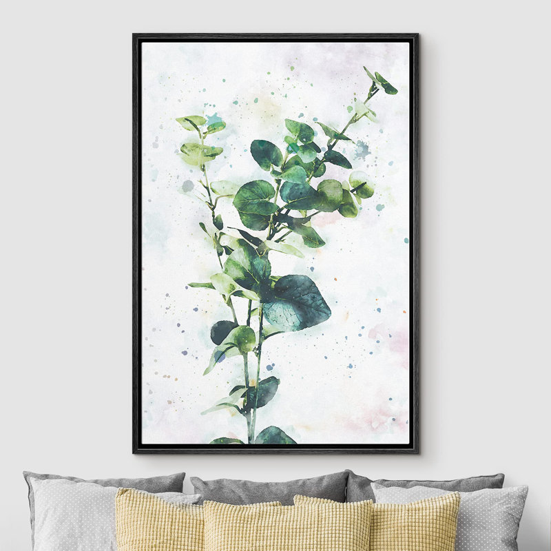 Aquarelle, vert, forêt, plantes, nature, plantes, illustrations, minimalisme, rustique, détente, calme, Noir