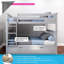 Lit superposé simple au-dessus de simple en bois massif avec lit gigogne Aileana-90958805-31282763