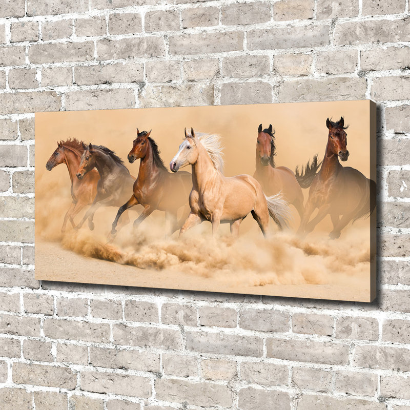 Desert Horses - Wrapped Canvas Print