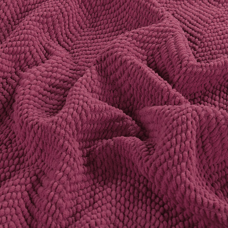 Jeté en tricot de tweed, Baie écrasée, 50 po x 60 po