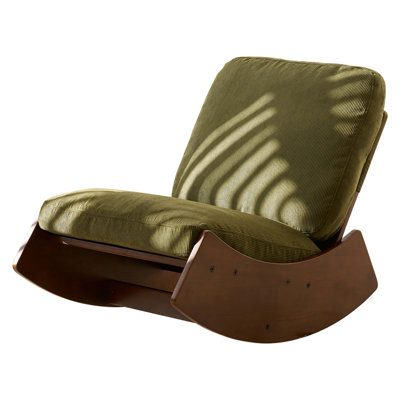 Comfortable Glider Rocking Chair, High-Quality Upholstery Glider Chair, Solid Wood Frame, For Multiple Settings Accent Reading Chair For Bedroom,Living Room,Nursery