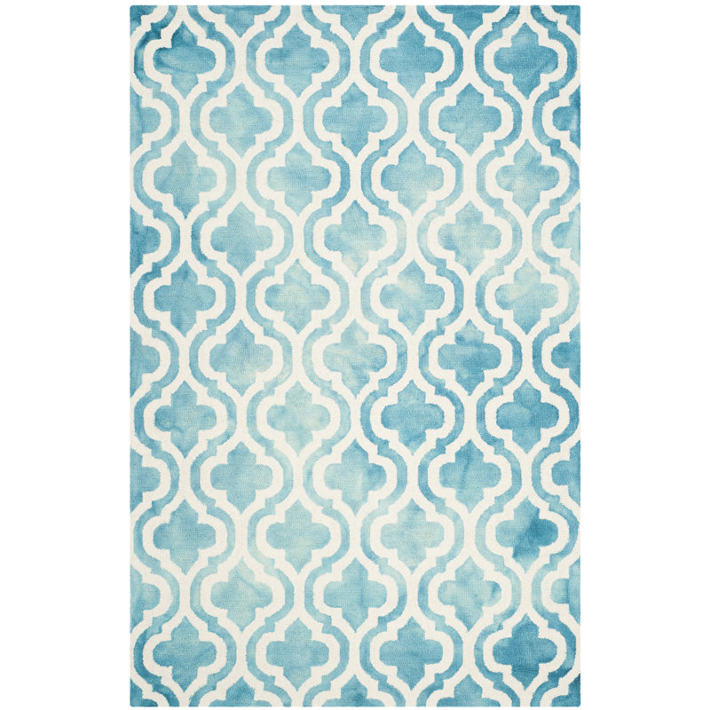 Adelei Hand Tufted Wool Geometric Rug, Rectangle 2' x 3'