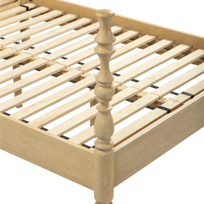 Rosalie Washed Natural Ash Queen Bed, Beige, Queen