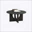 Ensemble de tables 3 pièces de style contemporain avec tables basses et tables de bout rondes, base arquée pour intérieurs modernes-1844029088