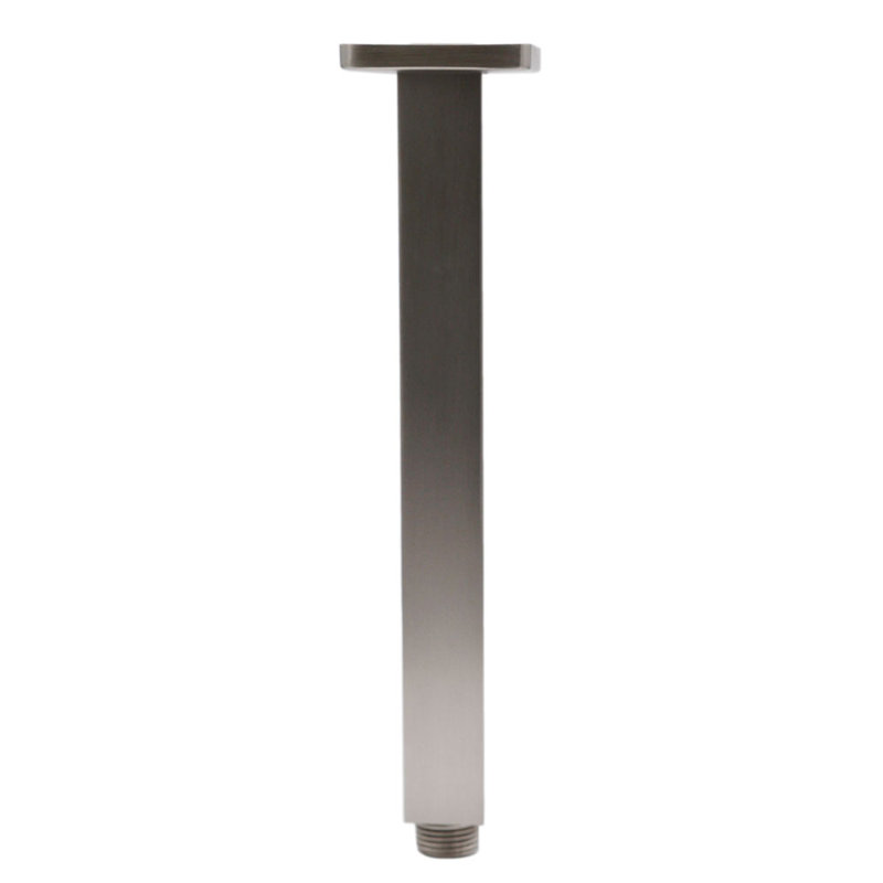 Bras de douche carré 1/2 "avec bride, Nickel satiné