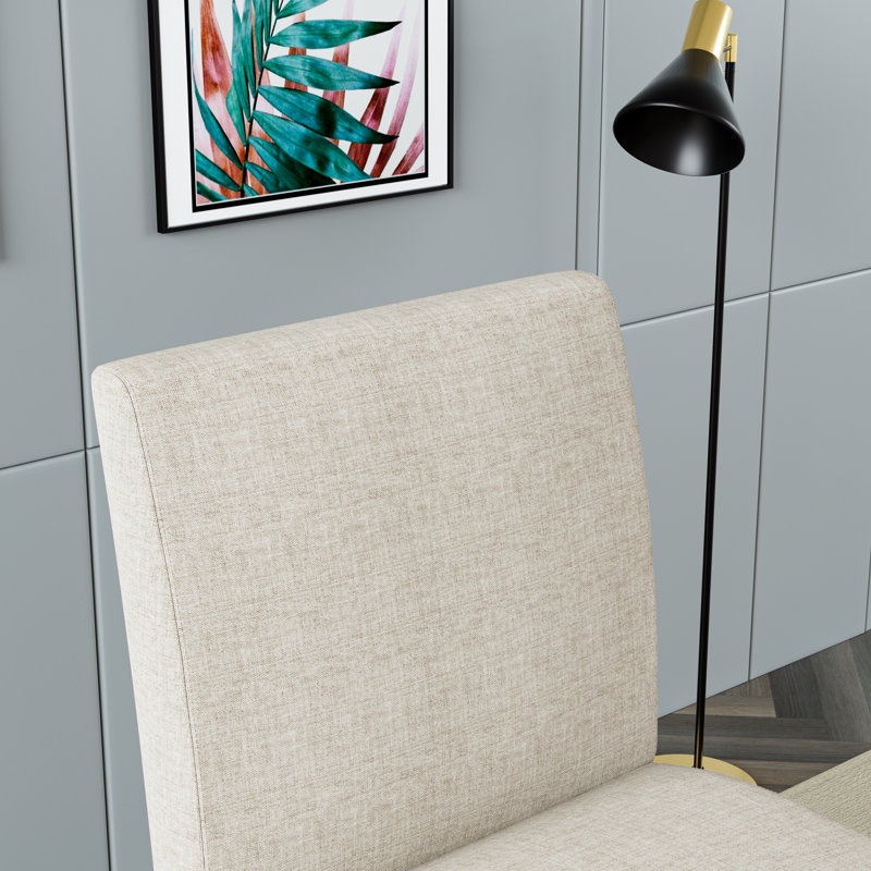 Contemporary Fabric Accent Chair Set of 2 with Round Side Table