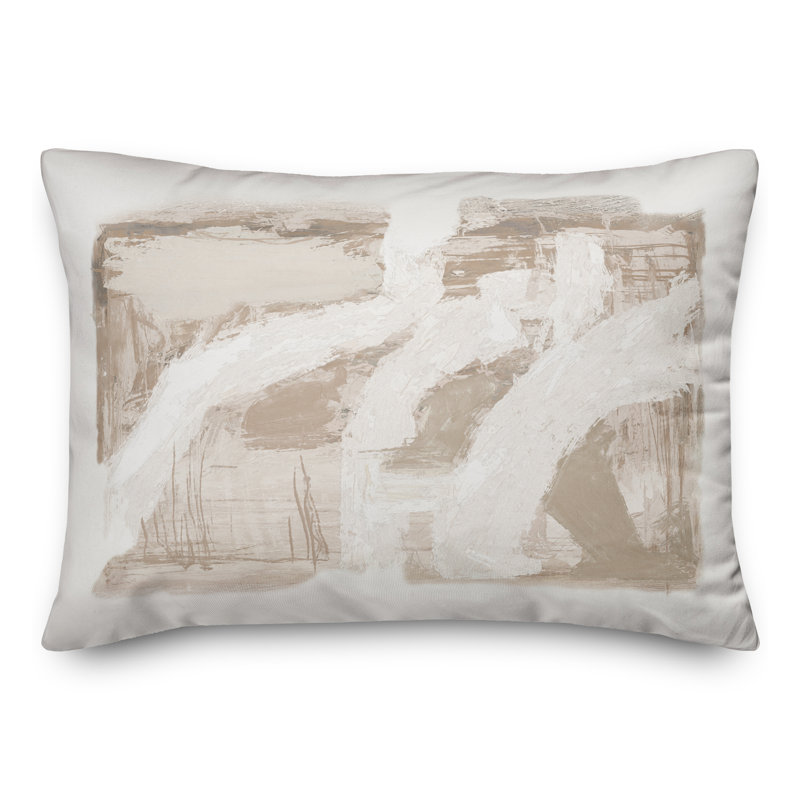 Coussin extérieur crème Painterly Abstract