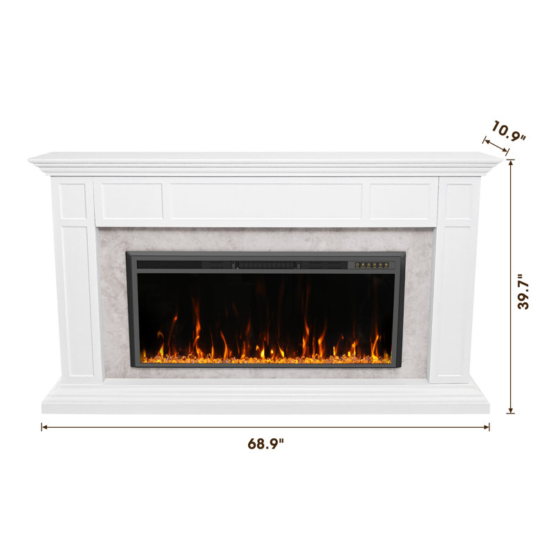 Surround Electronic Fireplace, Gray