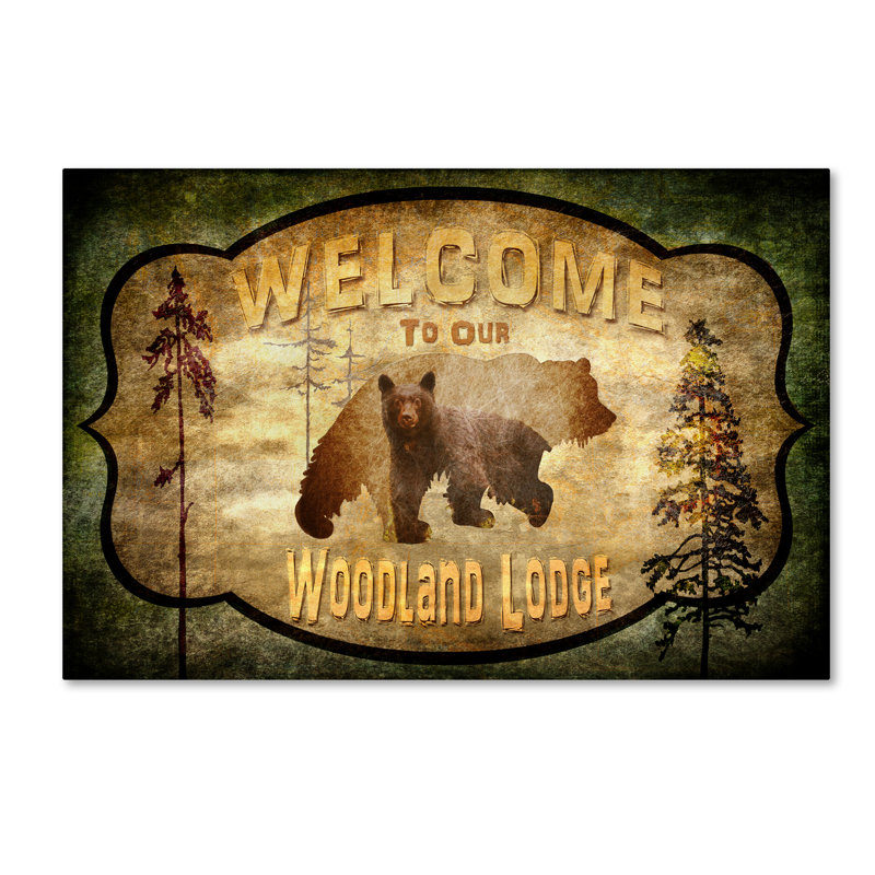 « welcome-dépôt black bear bear », reproduction d’impression sur toile tendue, H 12 po x l 19 po x P 2 po