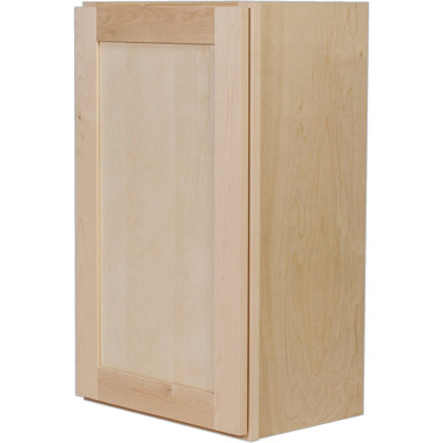 Unfinished Ready To Assemble Solid Wood Shaker Kitchen Wall Cabinet — 12″ D
