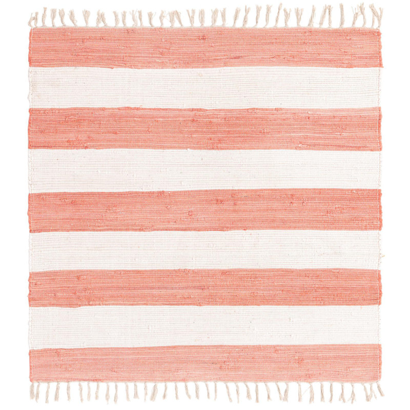 Clerestory Cotton Striped Indoor Rug, Square 5'1"